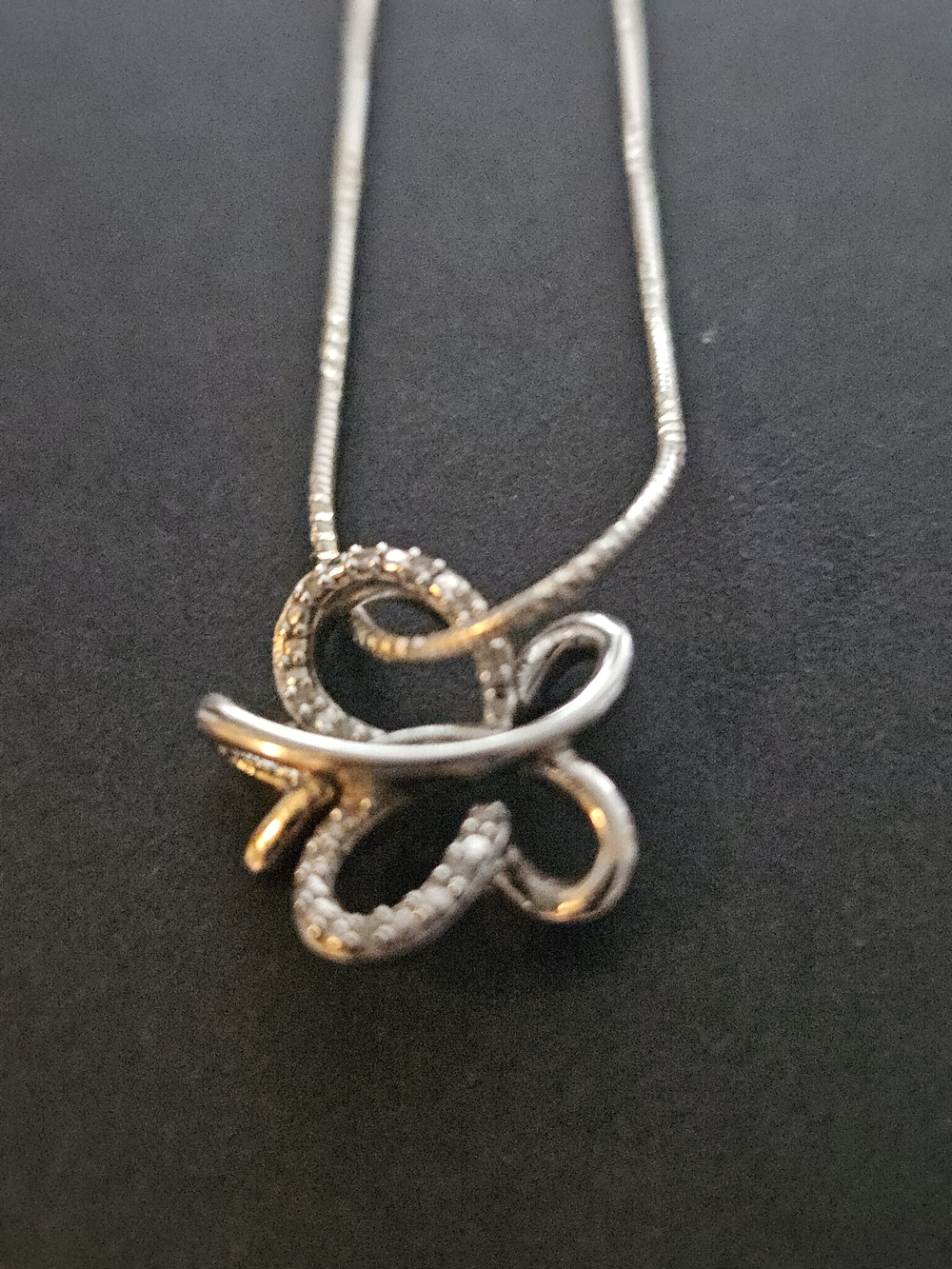 Sterling Silver Looping Knot Pendant Necklace - Silver 18"